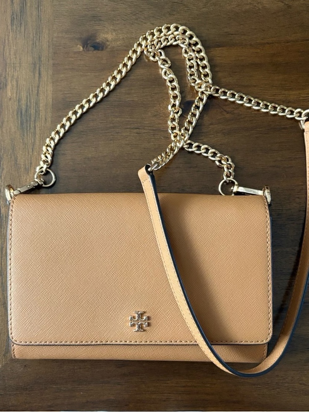 Tory Burch Emerson Leather Chain-Wallet Crossbody Bag Cardamom - Picture 3 of 12